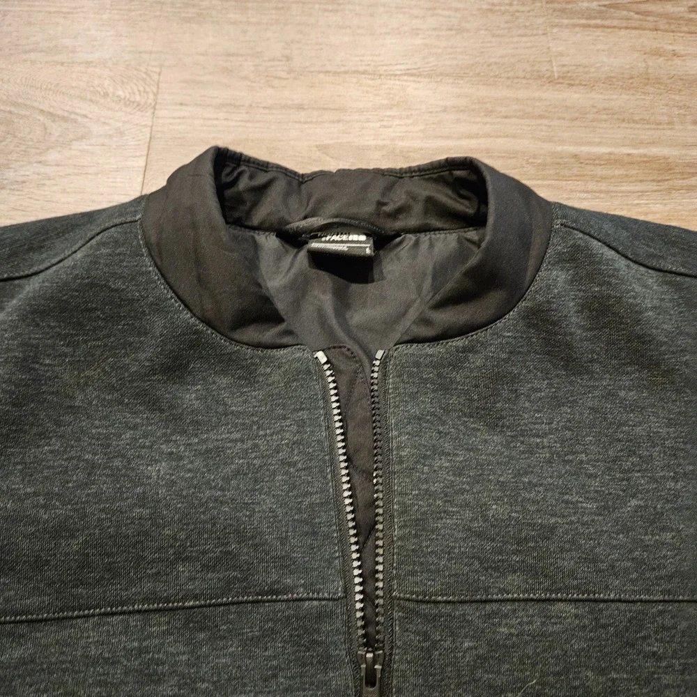 The North Face Insulated Bomber Jacket Gray Black Mens Large Full Zip Coat